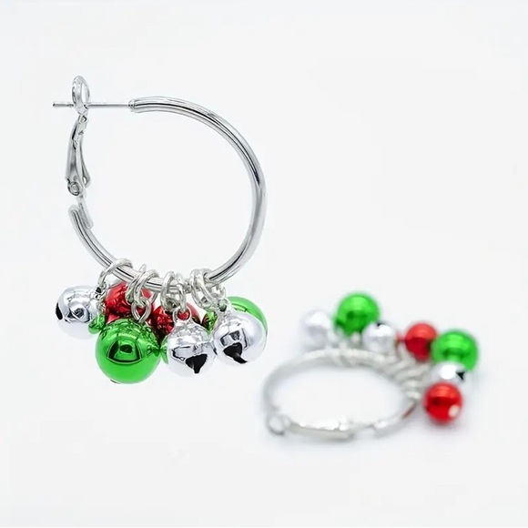 NWT CHRISTMAS BELL HOOP EARRINGS - Picture 3 of 4